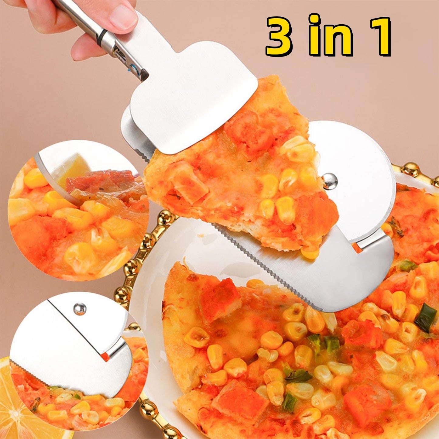 Premium Stainless Steel Pizza Cutter Crafted from food-grade stainless steel, this pizza cutter ensures corrosion protection and rust resistance, offering lasting durability and exquisite craftsmanship.