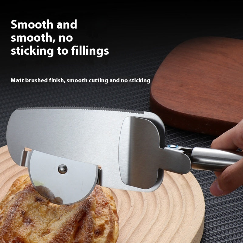 Premium Stainless Steel Pizza Cutter Crafted from food-grade stainless steel, this pizza cutter ensures corrosion protection and rust resistance, offering lasting durability and exquisite craftsmanship.
